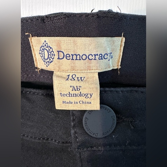 DEMOCRACY 18W Black Ab Technology Freedom Ankle Length Mold & Hold Stretch Jean - Picture 3 of 9
